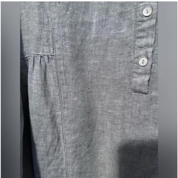 100% linen Halston dress size L with drop waist detail - Picture 5 of 6